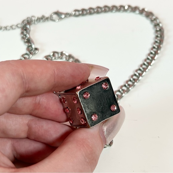Dolls Kill Jewelry Dollskill Y2k Mcbling Pink Rhinestone Dice